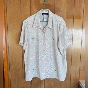Vintage Sag Harbor Floral Short Sleeve Blouse